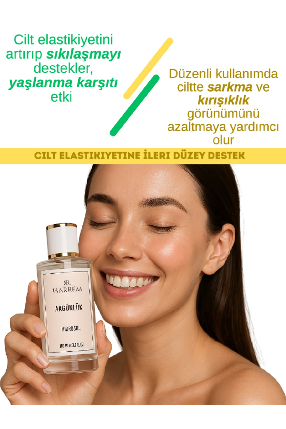 Akgünlük Suyu Elastikiyet Destekleyici, Yaşlanma Karşıtı Doğal 3'lü Tonik 110 ml