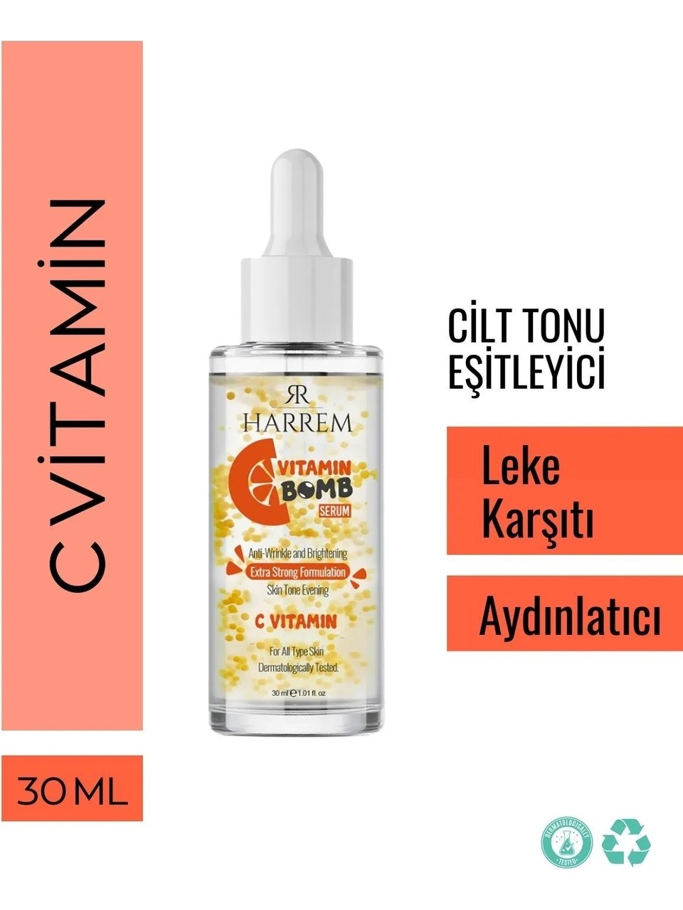 C Vitamin Serum 30 ML Aydınlatıcı Cilt Tonu Eşitleyici Mikrokapsül
