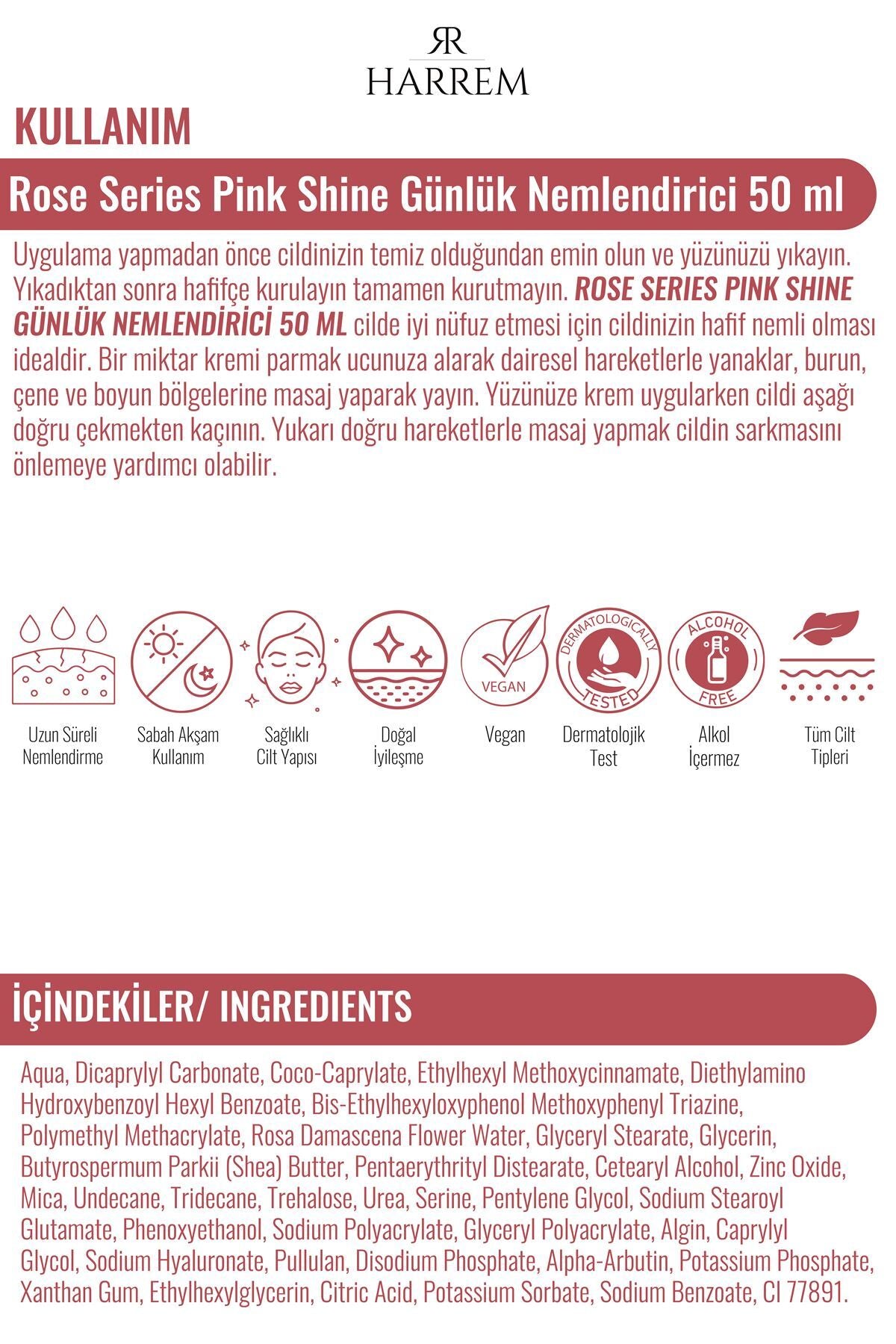 Rose Series Pink Shine Günlük Nemlendirici Krem 00526